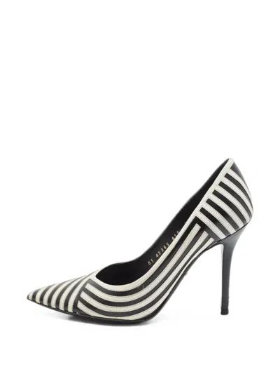 Pre-owned Ferragamo Susi Patch Pointed-toe Pumps In White