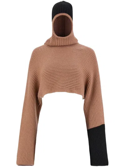 Ferragamo Sweaters Beige In Brown