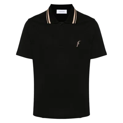 Ferragamo Organic Cotton Polo Shirt In Black