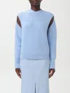 Ferragamo Arm Cutout Cashmere Blend Sweater In Blue