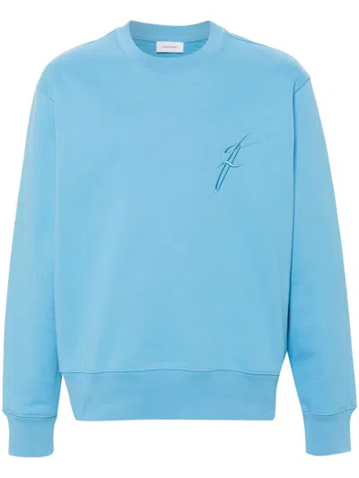 Ferragamo Sweatshirt With Logo In Blue