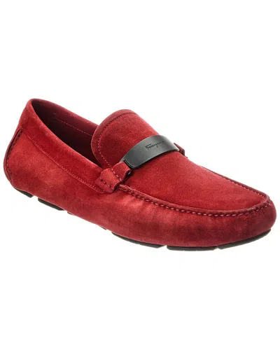 Ferragamo Switch Evolo Suede Driver In Red