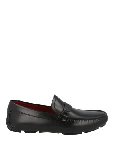 Ferragamo Switch Leather Loafers In Black