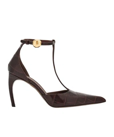Ferragamo T-belt High Heels In Black