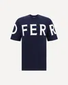 Ferragamo Graphic Logo Crewneck T-shirt In Black
