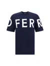 Ferragamo Graphic Logo Crewneck T-shirt In Black