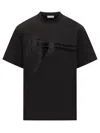 Ferragamo Signature Velvet Logo T-shirt In Black