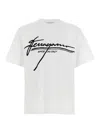 Ferragamo Signature Velvet Logo T-shirt In White