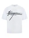 Ferragamo T-shirt With Signature Detail In White
