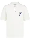 Ferragamo Collared Cotton Polo Shirt In White