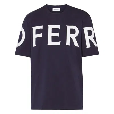 Ferragamo Logo-print Cotton T-shirt In Black