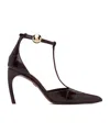 Ferragamo T-strap High Heels In Brown