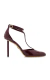 Ferragamo 'lysandra' Bordeaux Pumps With Logo Lettering On The Sole In Burgundy