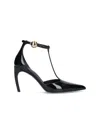 Shop Ferragamo T-strap' Pumps - Black