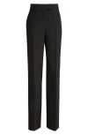 Ferragamo Structured-waist Darted-back Wide-leg High-rise Stretch-crepe Trousers In Black