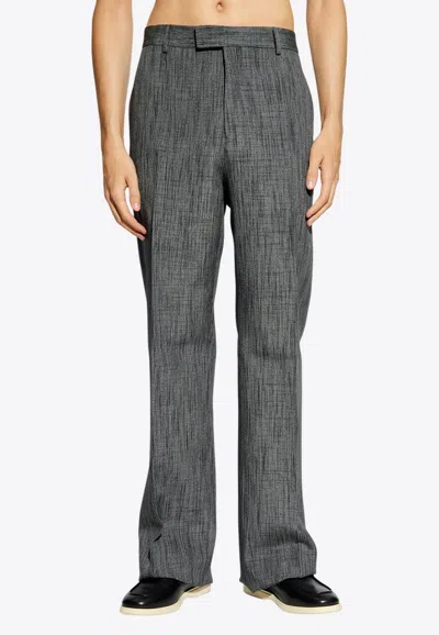 Ferragamo Tailored Creased Pants In Gray