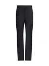 Ferragamo Wool Trousers With Belt Loops And Button Detail In Blue