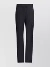 Ferragamo Wool Trousers With Belt Loops And Button Detail In Blue