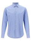 Ferragamo Tailored Cotton Shirt With Button Accents In Blue
