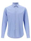 Ferragamo Tailored Cotton Shirt With Button Accents In Blue