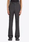 Ferragamo Tailored Striped Pants In Black
