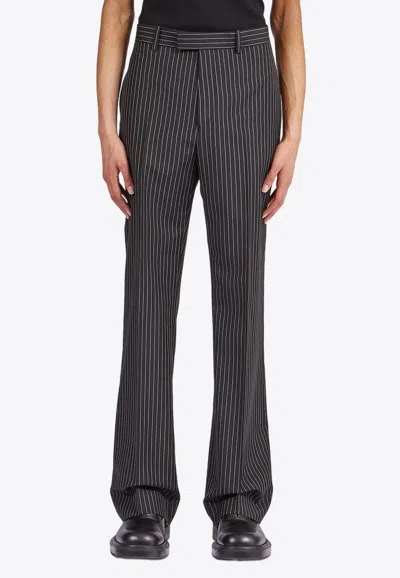 Ferragamo Tailored Striped Pants In Black