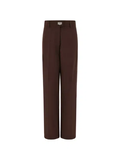 Ferragamo Pantalon Haute Couture Brun In Brown