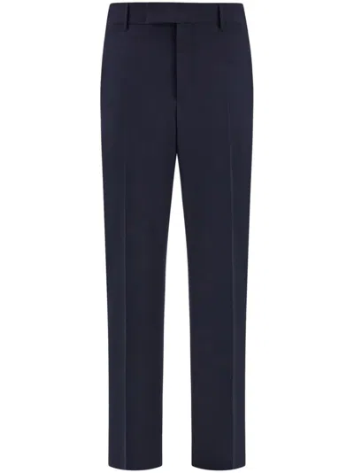 Ferragamo Flat Front Tailored Trouser In Blue
