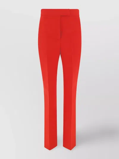 Ferragamo Pressed-crease Tailored Trousers In Red