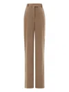 Ferragamo Pure Wool Tailored Trouser In Neutral