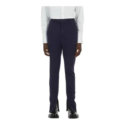 Ferragamo Tailored Trousers With Ankle Zip Detail In Blue