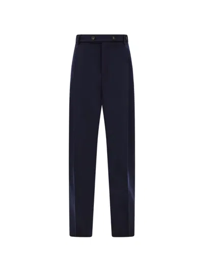 Ferragamo Tailored Trousers With Button Detail In Blue
