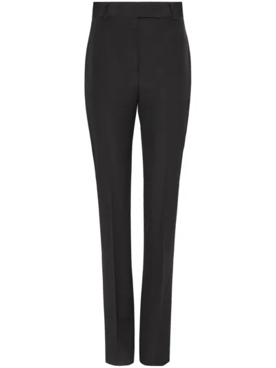 Ferragamo Tailored Virgin Wool Trousers In Black
