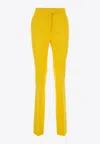 Ferragamo Tailored Wool Slim Pants In Yellow