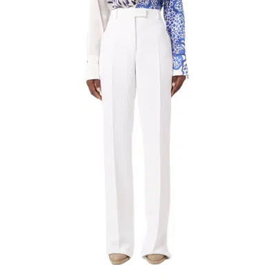 Ferragamo Tailored Wool Sport Trousers In White