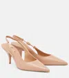 Ferragamo Tally 70 Leather Slingback Pumps In Sand