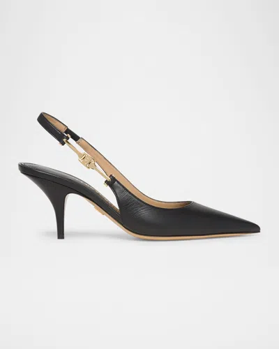 FERRAGAMO TALLY LOGO SLINGBACK PUMPS