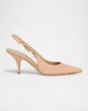 Ferragamo Tally Pointed Toe Slingback Pump In Neutral