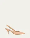 Ferragamo Tally Pointed Toe Slingback Pump In Brown
