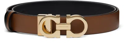 Ferragamo Tan & Black Gancini Reversible Belt
