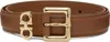 Ferragamo Tan Double Gancini Fixed Belt