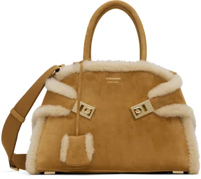 Ferragamo Tan Hug M Bag