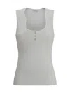 Ferragamo Salvatore  Cotton Tank Top With Shaped Neckline