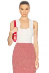 Ferragamo Tank Top With Sculptural Neckline In White