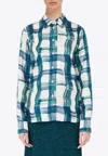Ferragamo Tartan Check Button-up Silk Shirt In Multi