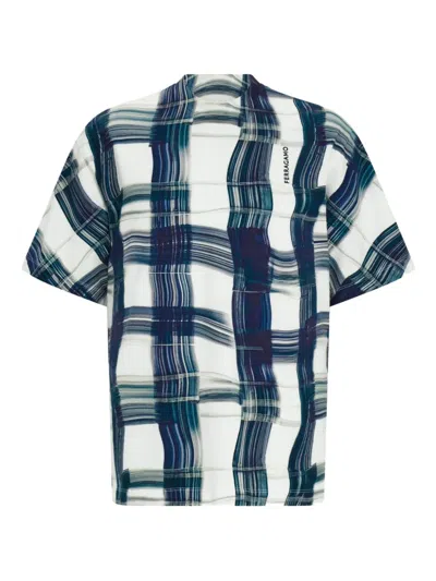 Ferragamo Tartan-check T-shirt In White