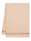 Ferragamo Linen Tartan Stole In Neutrals