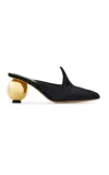 Ferragamo Tasha Velvet Mules In Black