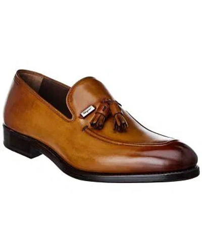 Pre-owned Ferragamo Tassel Leather Moccasin Men's In Brown