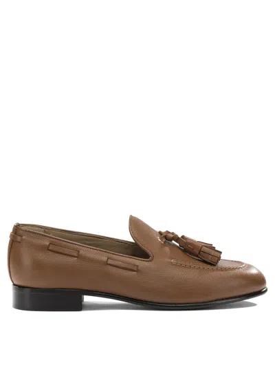 Ferragamo Loafers Tassel Detail Round Toe Leather In Brown